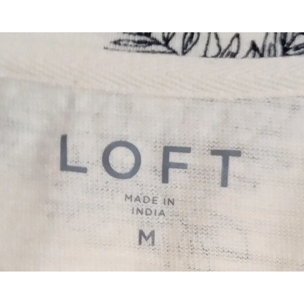 LOFT Pullover Sweatshirt Women's Size Medium Ivory Long Sleeve Safari EUC Nice - Picture 4 of 4